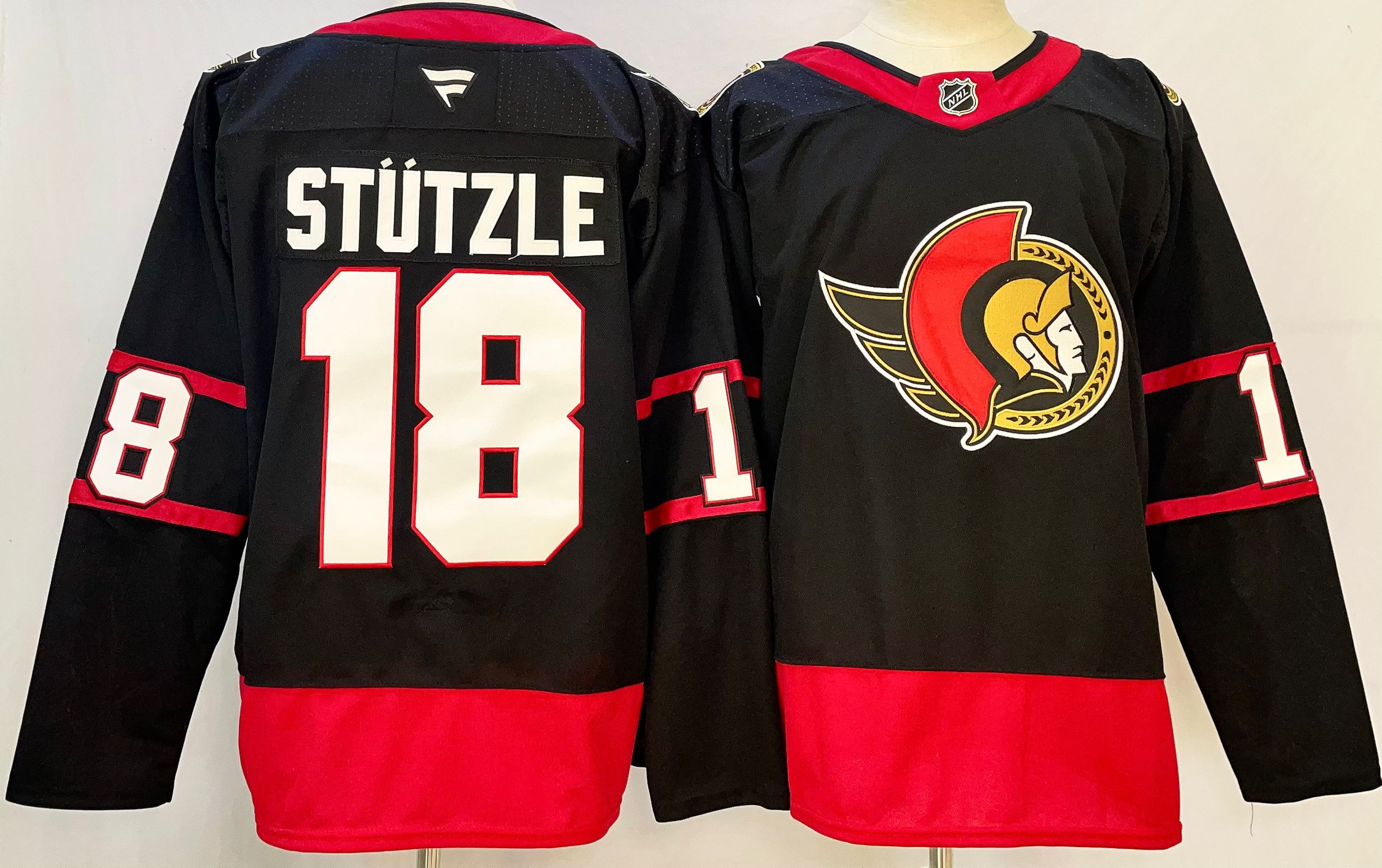 Men Ottawa Senators #18 Stutzle Black 2025 Home Premier Player NHL Jersey